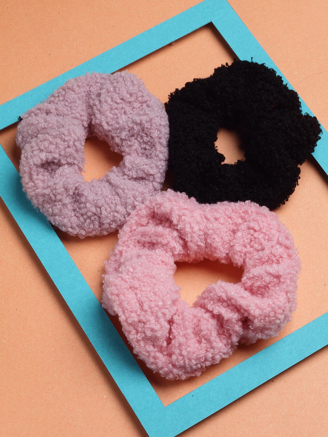 

VOGUE PANASH Women Pink & Black Set of 3 Ponytail Holders