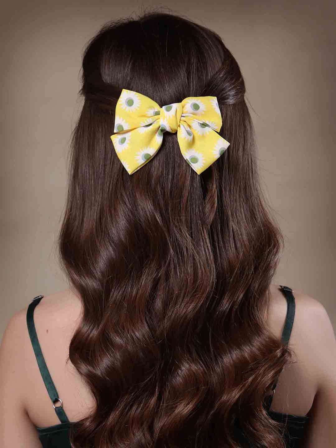 

VOGUE PANASH Women Yellow & White Lace French Barrette