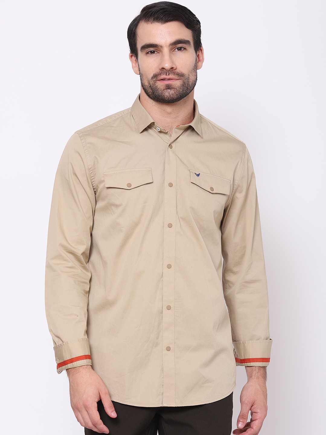 

Blackberrys Men Beige India Slim Fit Opaque Casual Shirt