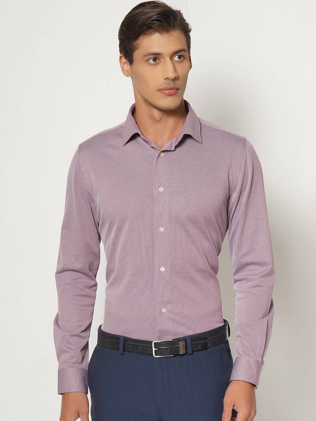 

Blackberrys Men Purple Slim Fit Opaque Formal Shirt