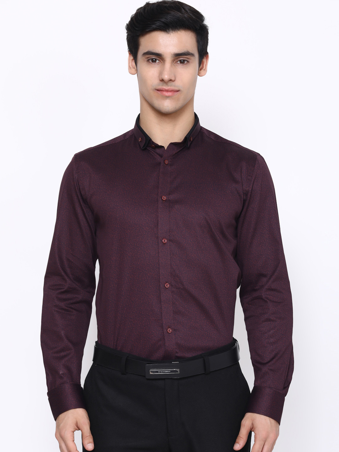 

Blackberrys Men Navy Blue India Slim Fit Floral Opaque Printed Cotton Formal Shirt