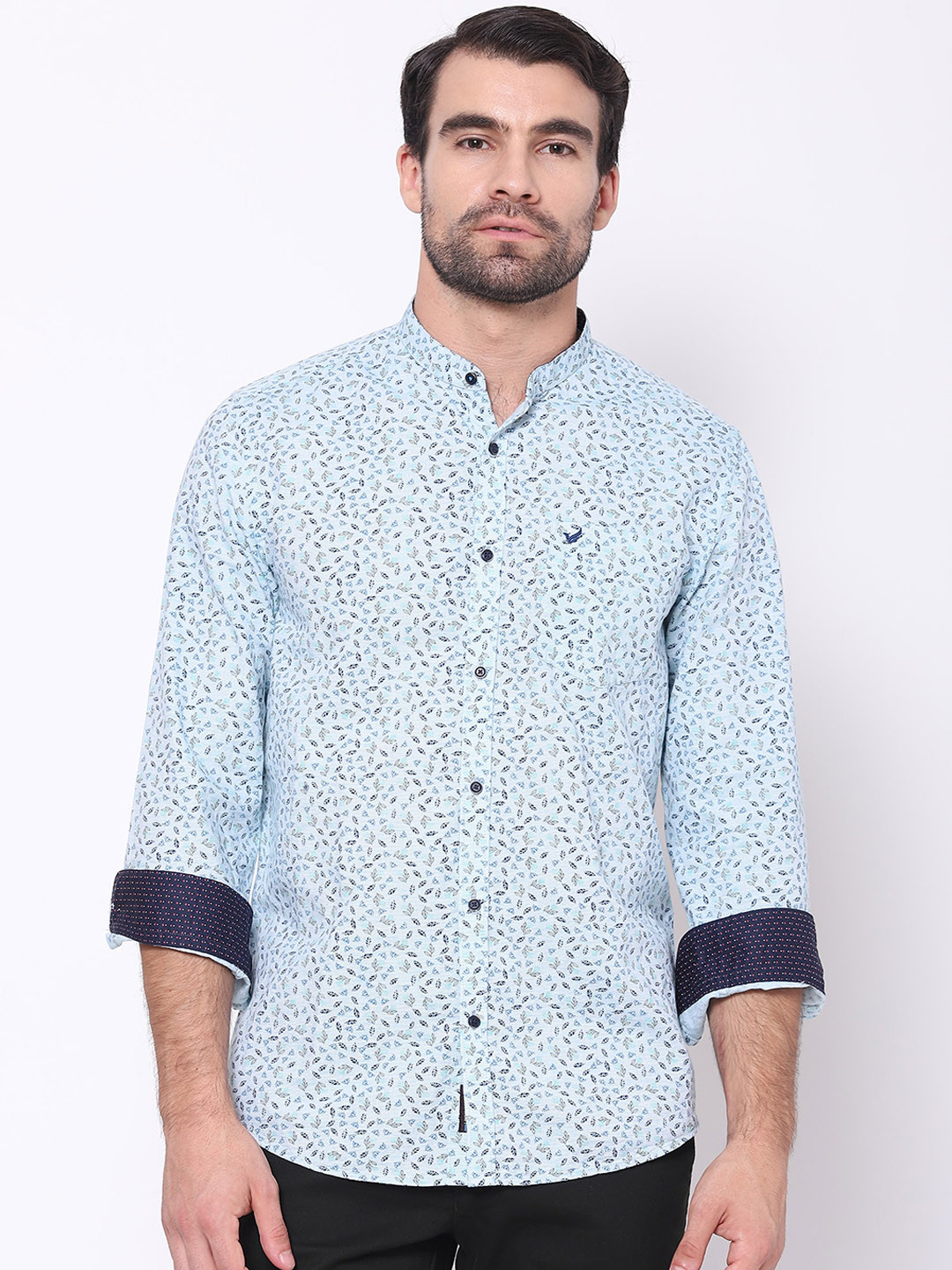 

Blackberrys Men Blue India Slim Fit Floral Opaque Printed Casual Shirt