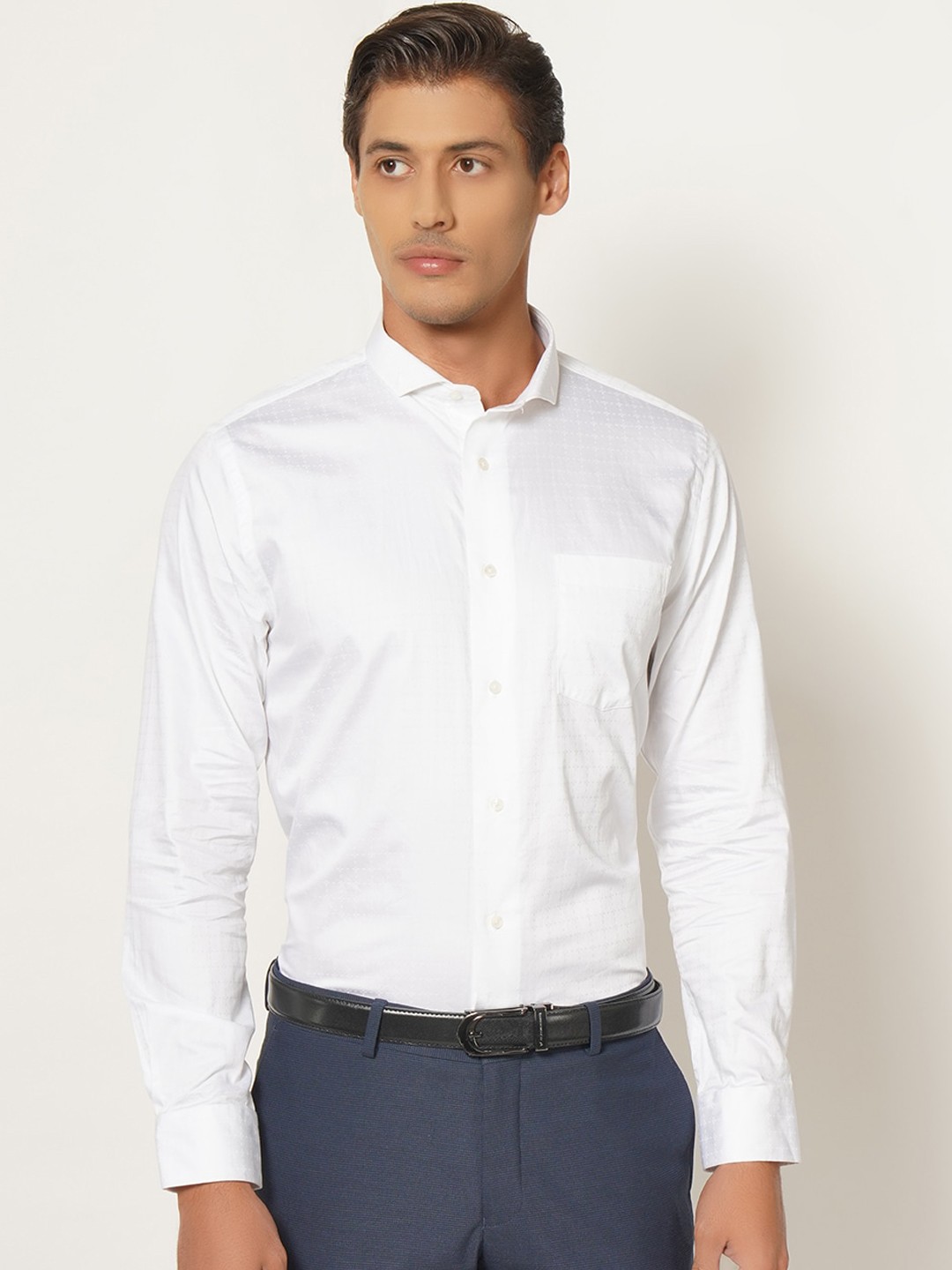 

Blackberrys Men White India Slim Fit Opaque Formal Shirt