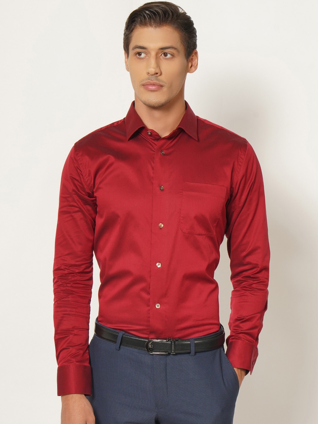 

Blackberrys Men Maroon India Slim Fit Opaque Casual Shirt