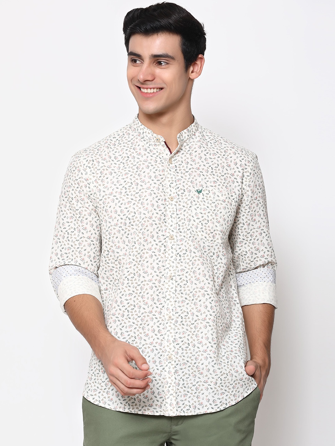 

Blackberrys Men Beige India Slim Fit Floral Opaque Printed Casual Shirt