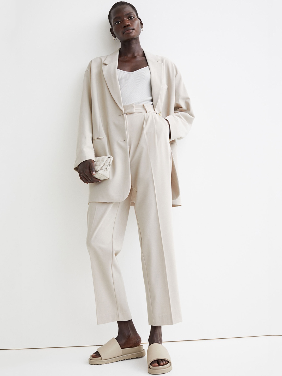 

H&M Women Beige Oversized Jacket