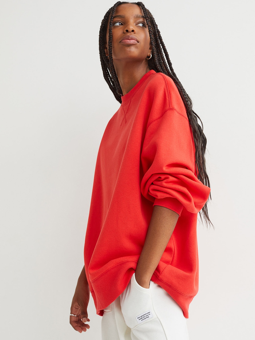 

H&M Women Red Solid Sweatshirt