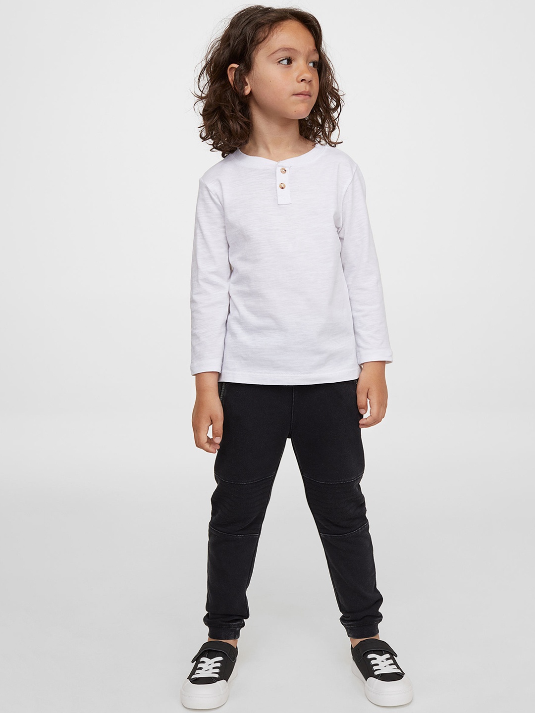

H&M Boys Black Solid Biker Joggers