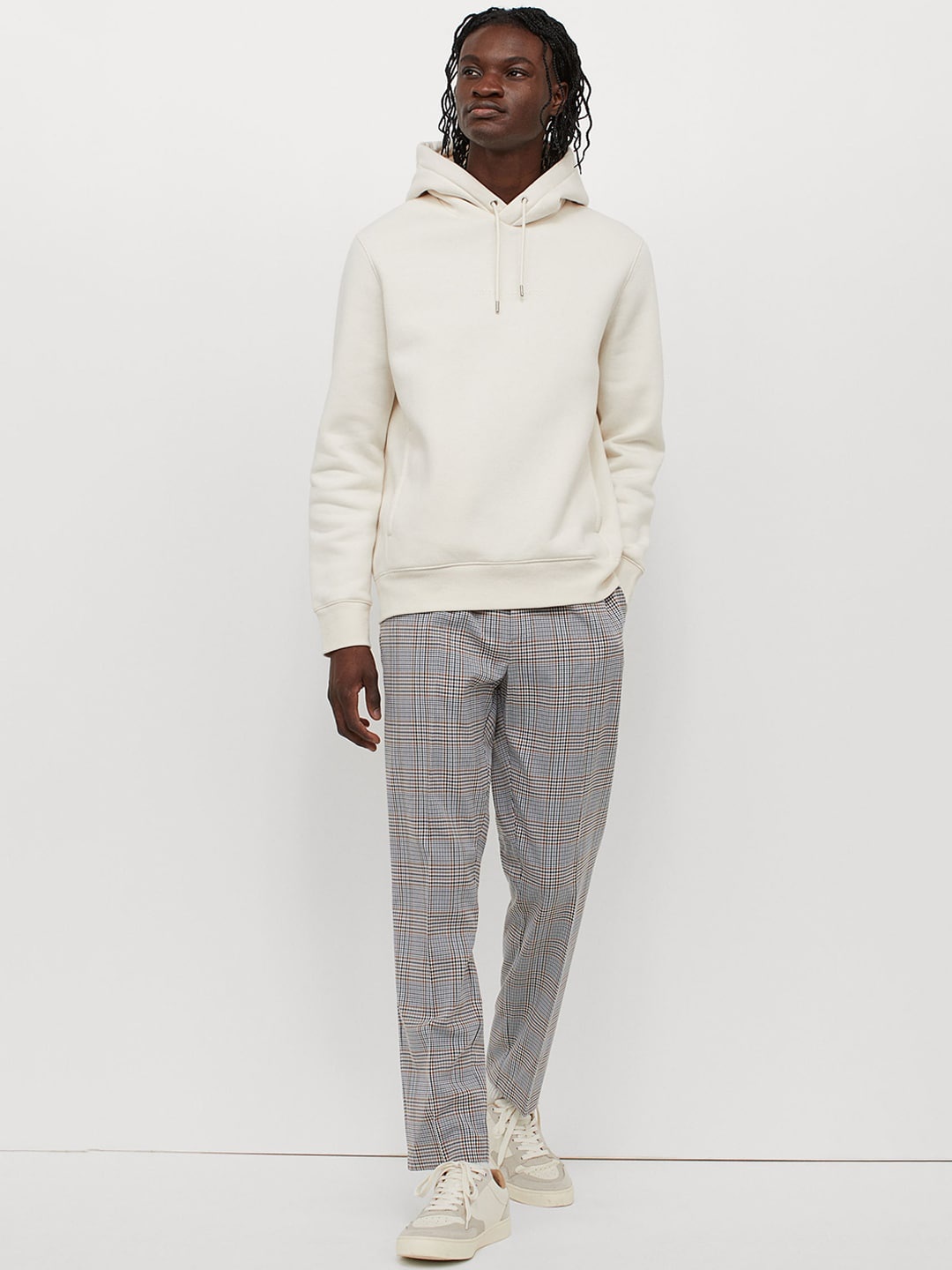 

H&M Men Multicoloured Checked Slim Fit Joggers, Multi