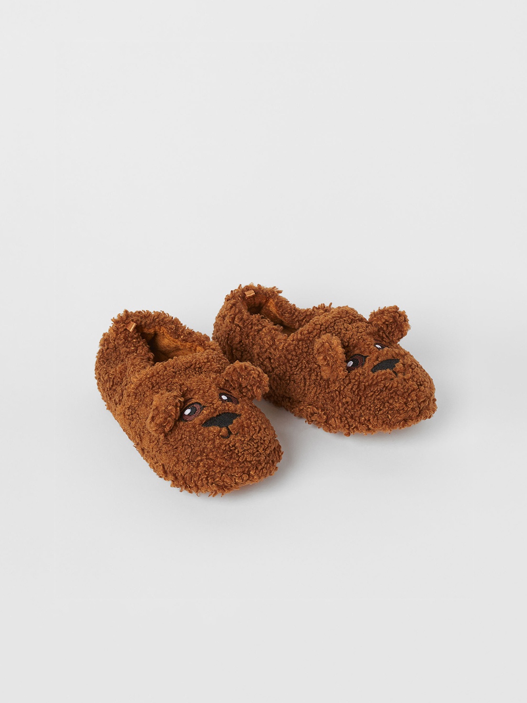 

H&M Boys Brown Soft Faux Shearling Slippers