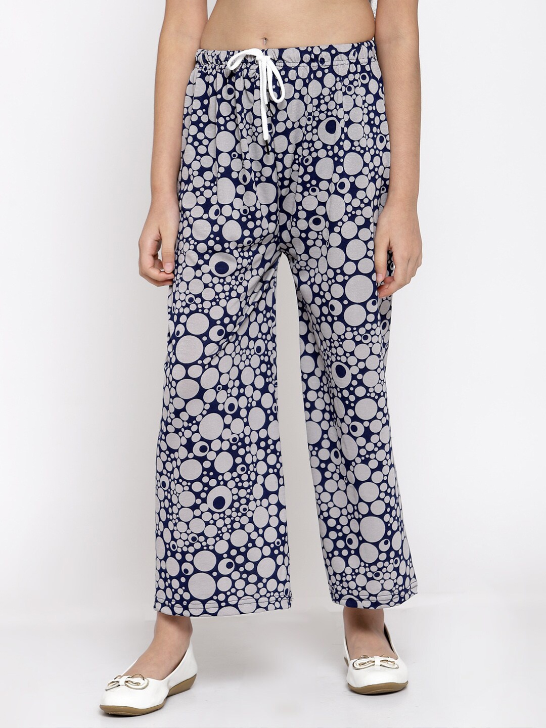 

KLOTTHE Girls Blue & Grey Printed Palazzos