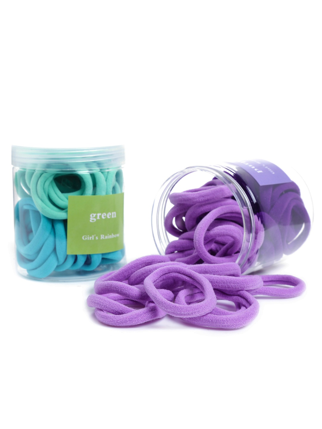 

Yellow Chimes Women Set of 100 Ponytail Holders with Box, Turquoise blue