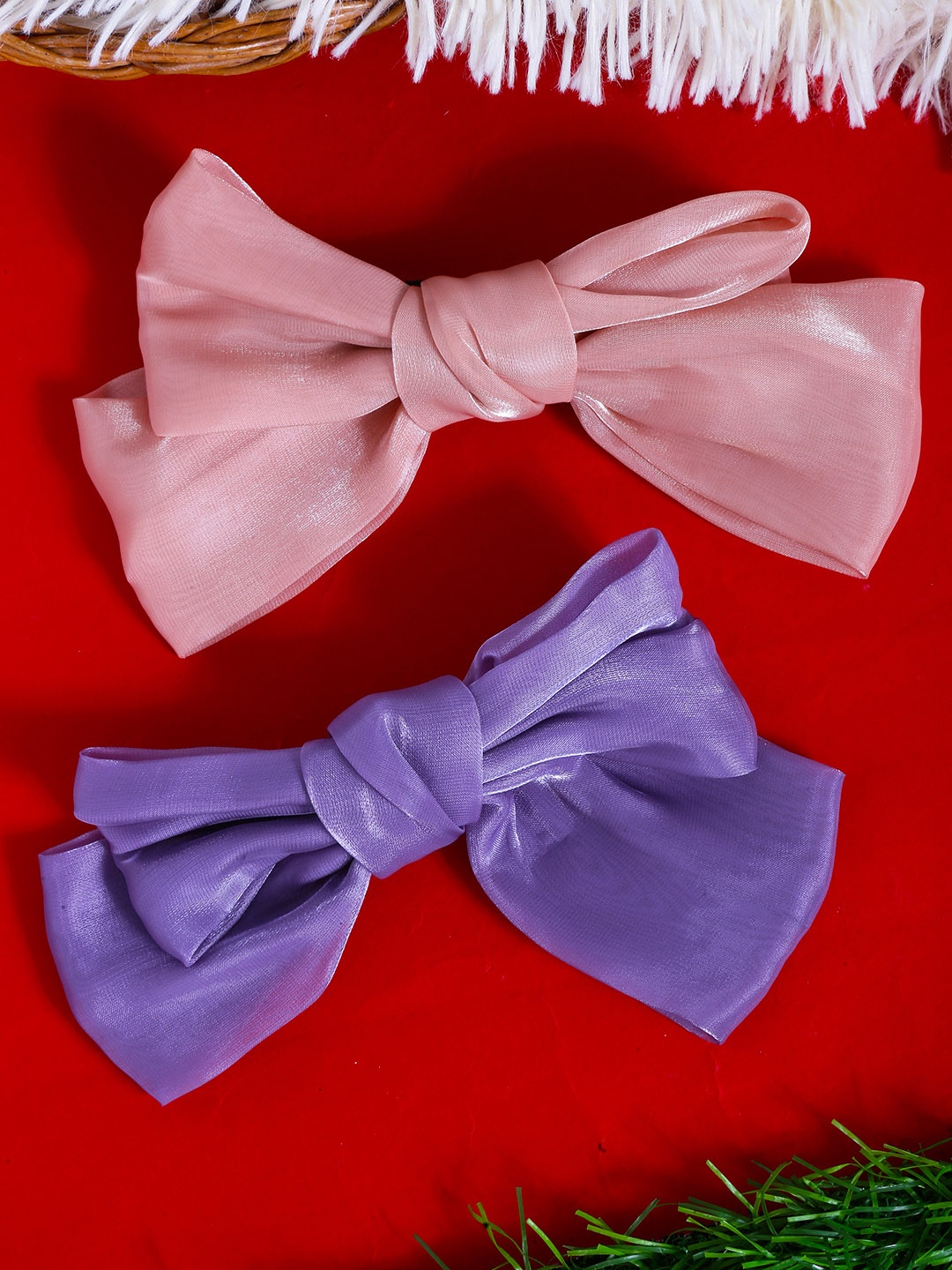 

Yellow Chimes Women Pink & Purple Set of 2 French Barrette
