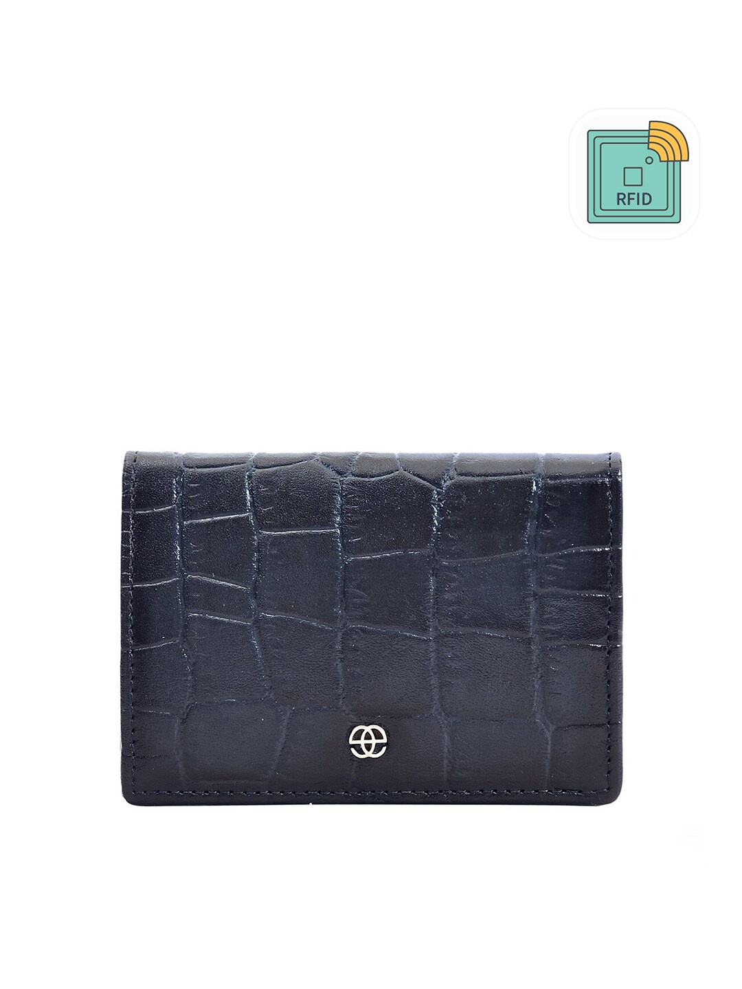 

Eske Men Navy Blue Textured Leather Card Holder