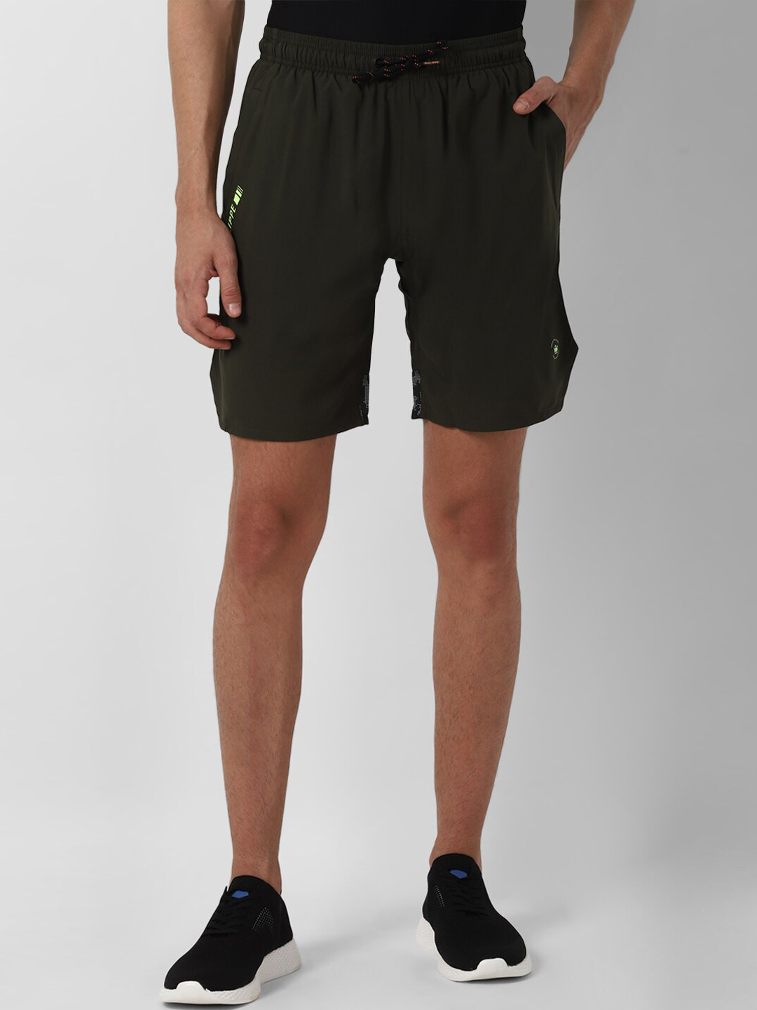 

Louis Philippe ATHPLAY Men Olive Green Slim Fit Sports Shorts