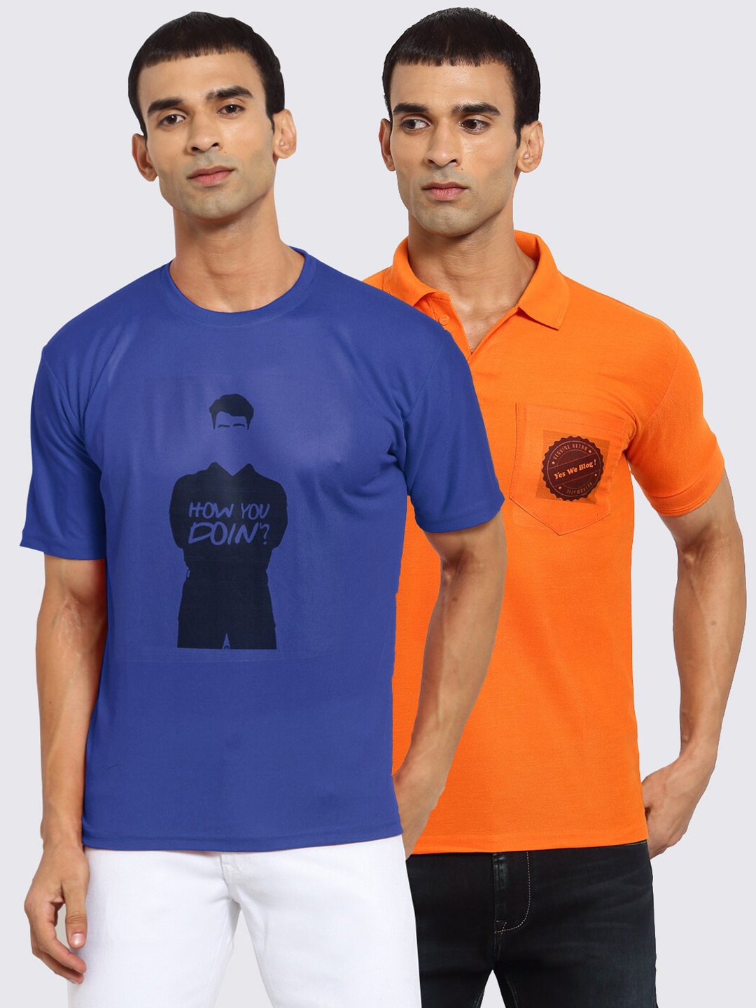 

KLOTTHE Men Pack Of 2 Friends T-shirts, Blue