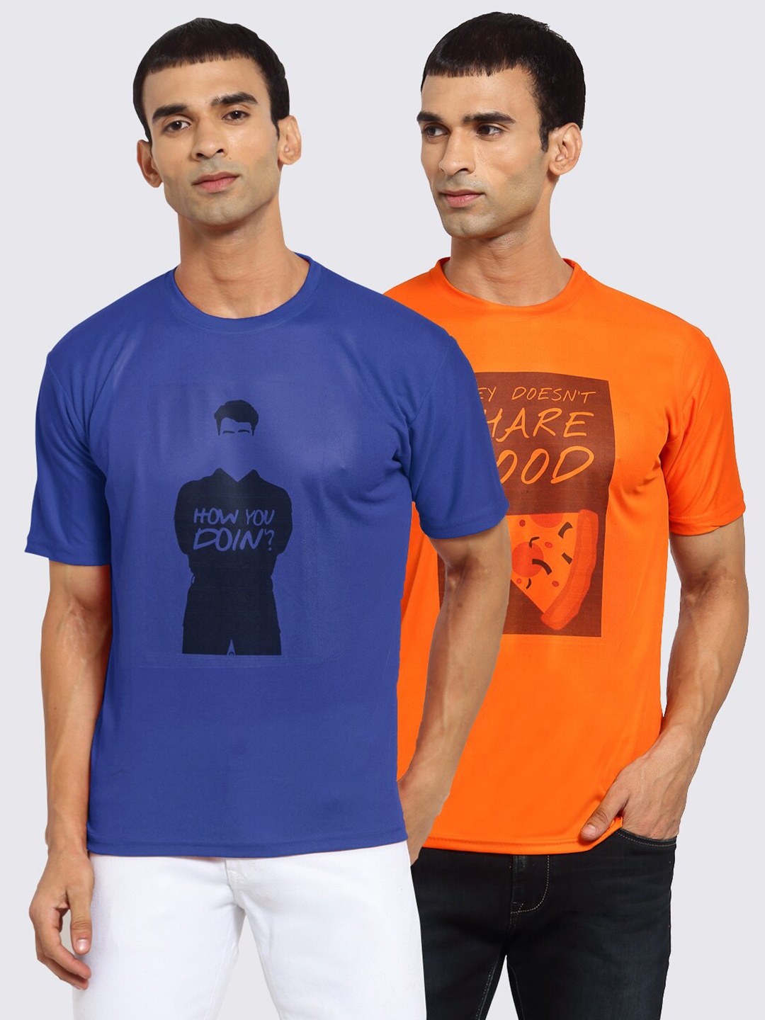 

KLOTTHE Men Pack Of 2 Friends T-shirts, Blue