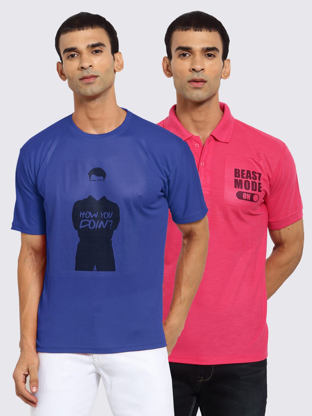 

KLOTTHE Men Pack Of 2 Friends T-shirts, Blue