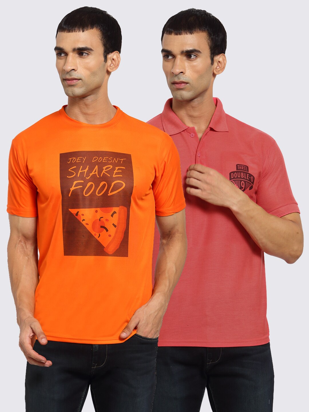 

KLOTTHE Men Pack Of 2 Friends T-shirts, Orange