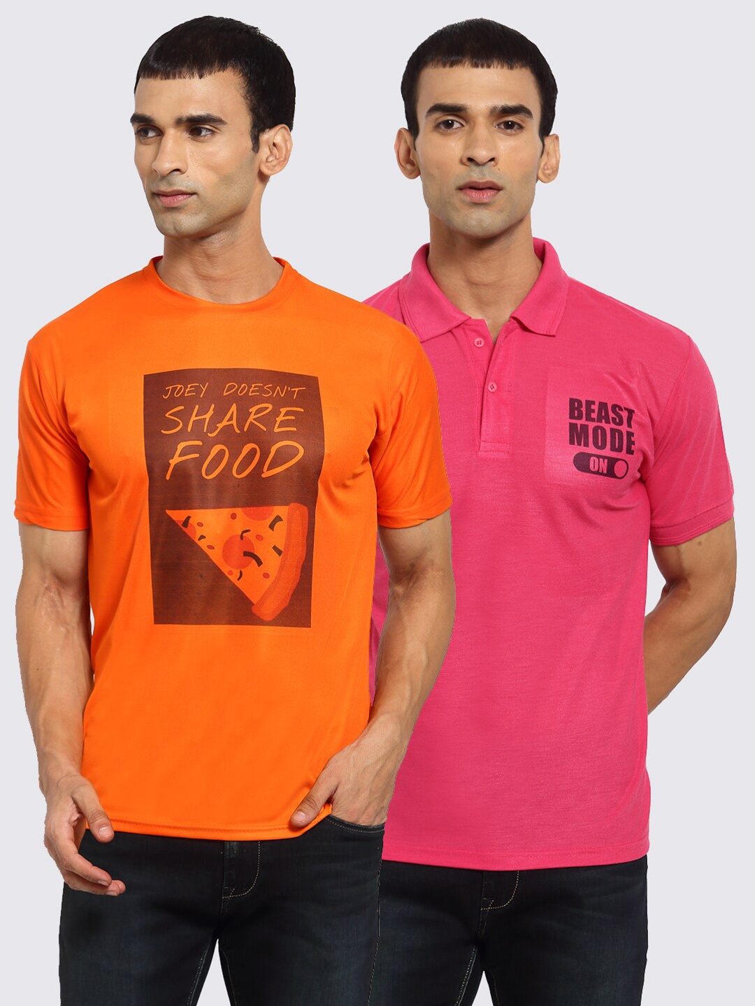 

KLOTTHE Men Orange Typography 2 Printed Applique T-shirt