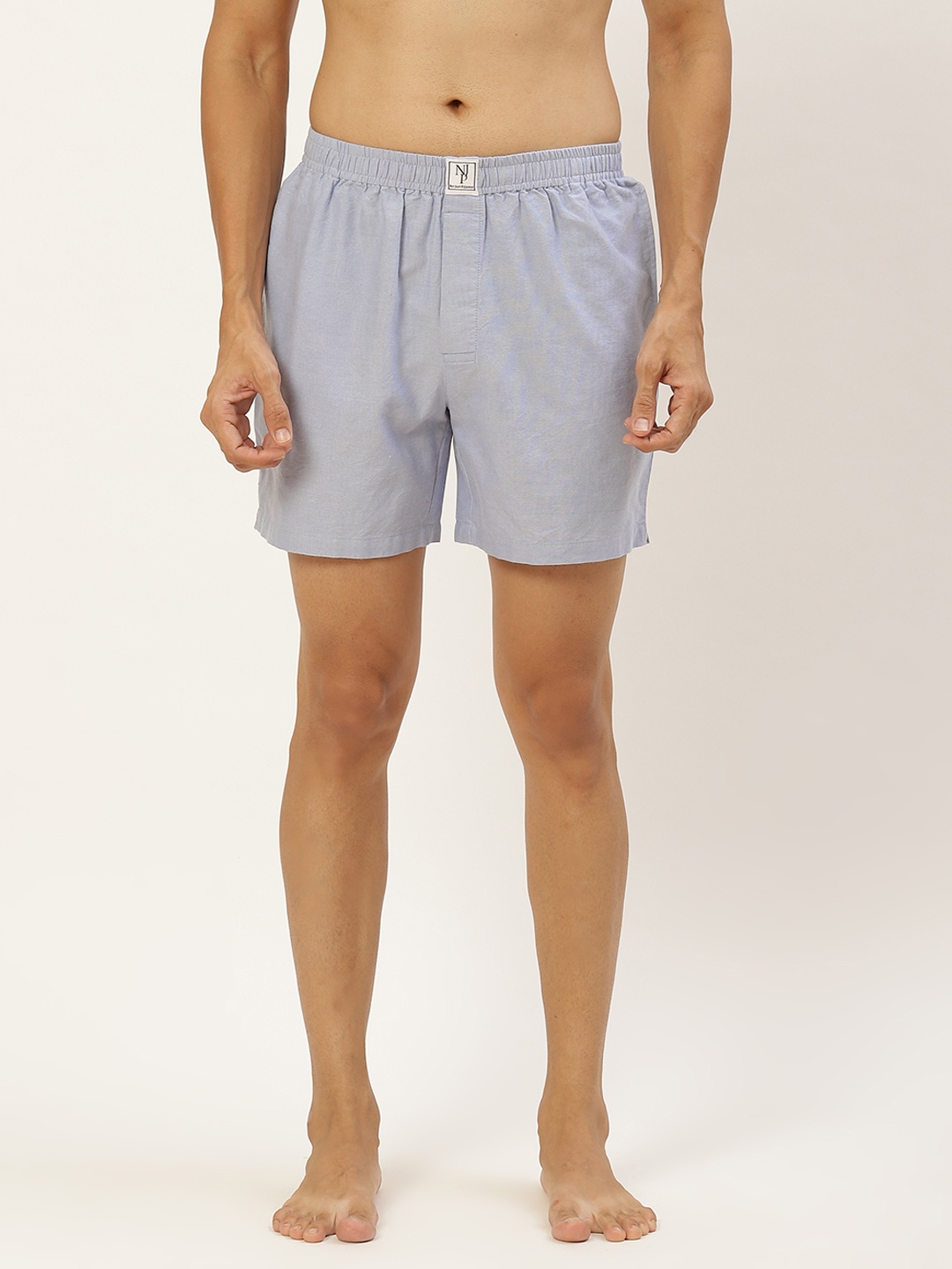 

Not Just Pyjamas Men Blue Printed Cotton Boxers NJP049