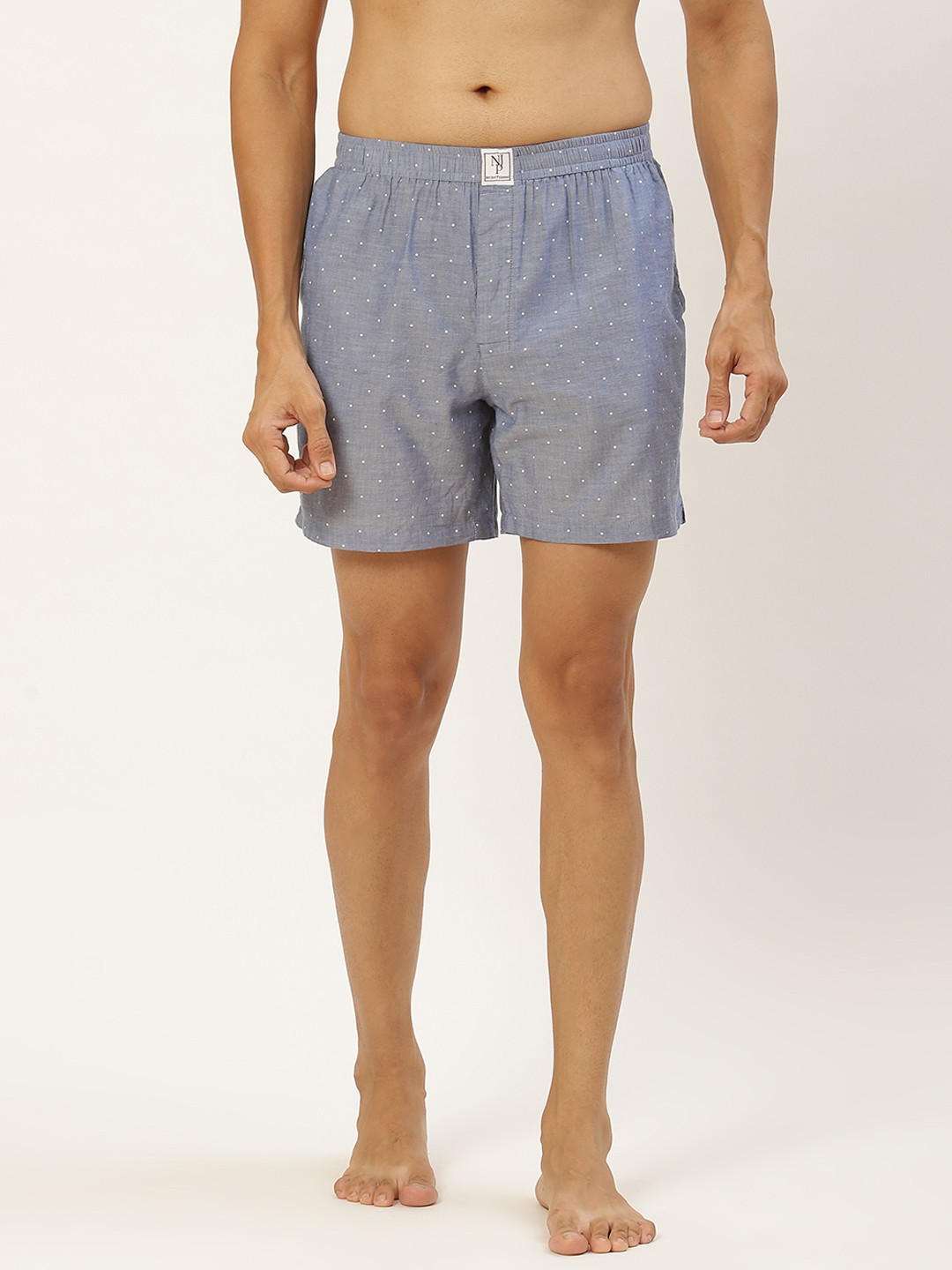 

Not Just Pyjamas Men Blue Printed Boxers NJP044