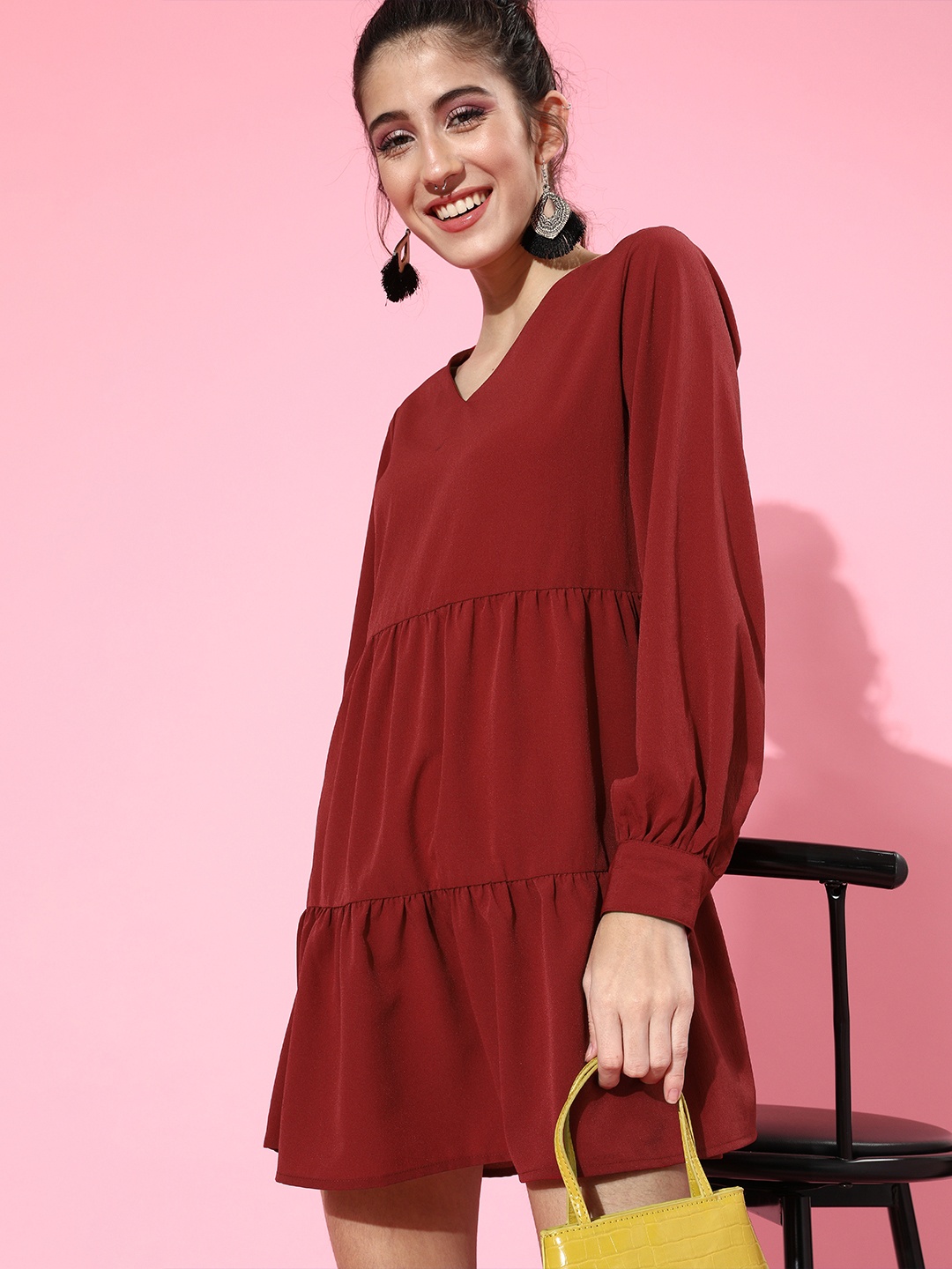 

The Vanca Women Charming Maroon Sleek Dress