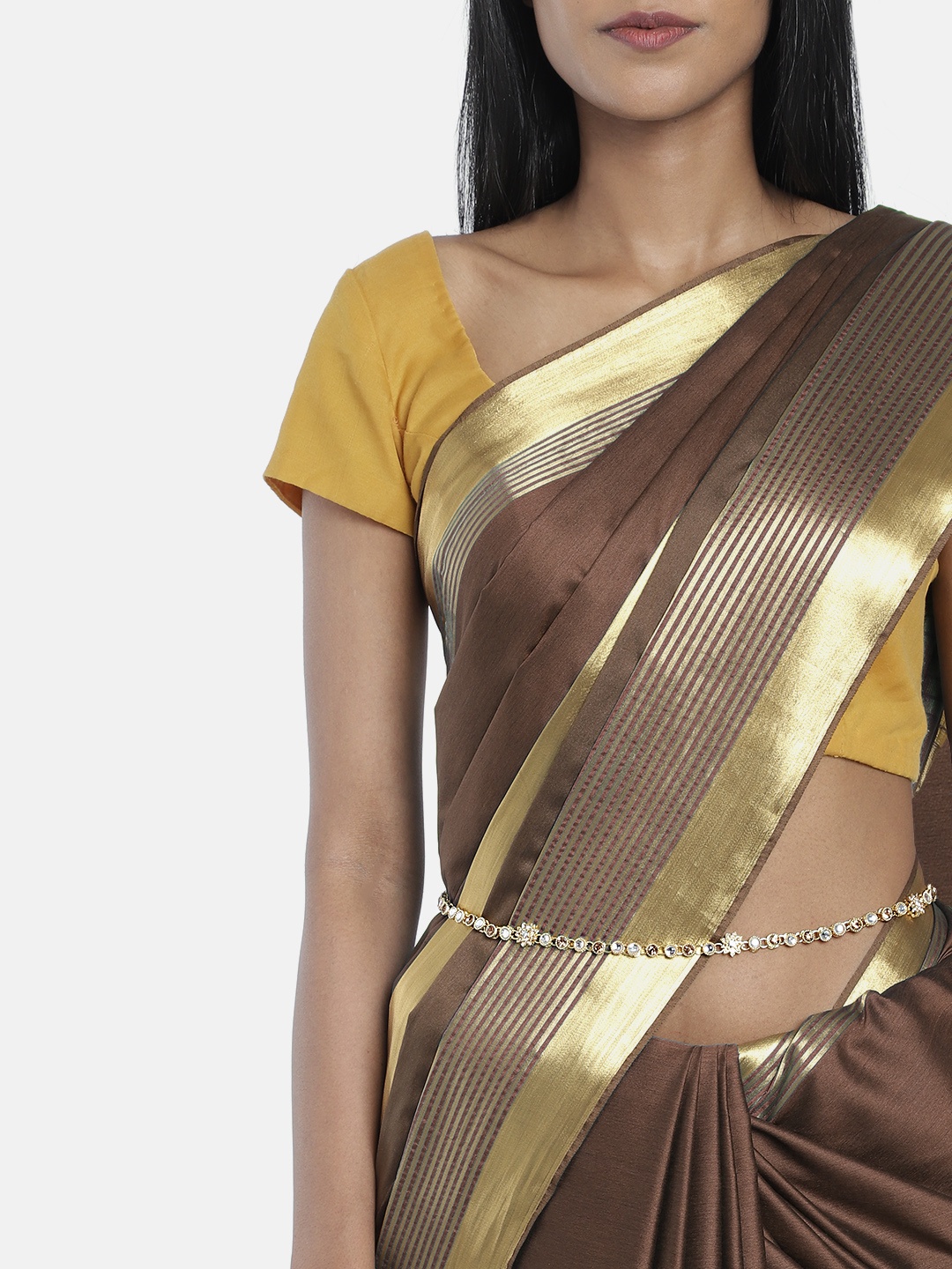 

I Jewels Gold-Plated Kundan Studded & Beaded Kamarbandh