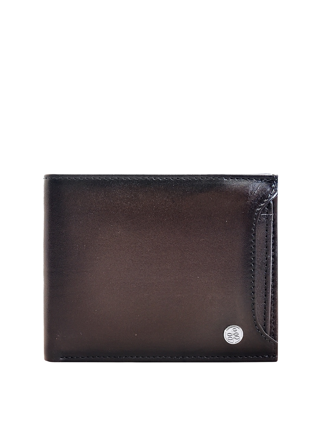 

Eske Men Brown & Black Textured Leather Two Fold Wallet