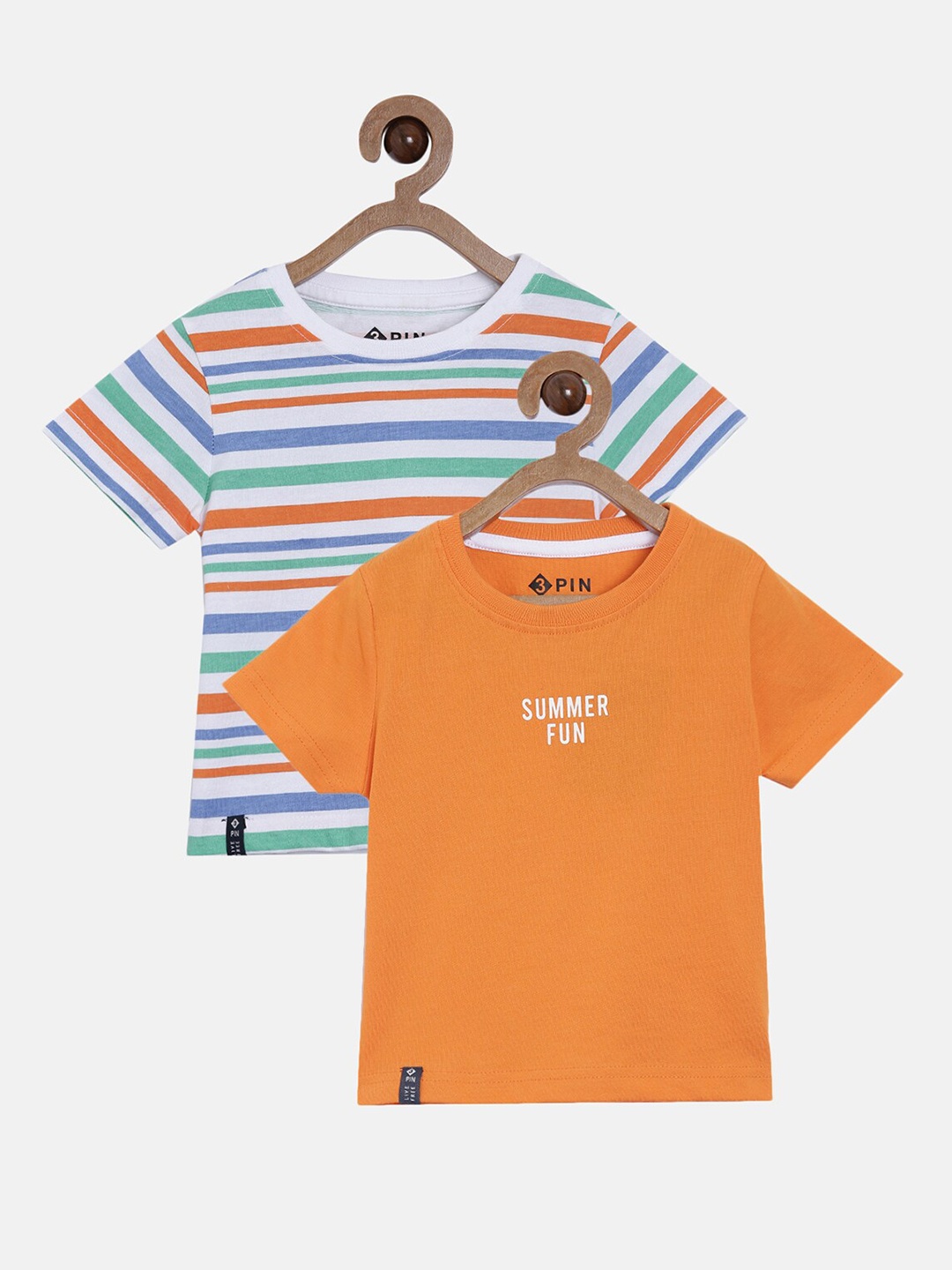 

3PIN Boys Pack Of 2 Pure Cotton T-shirts, White