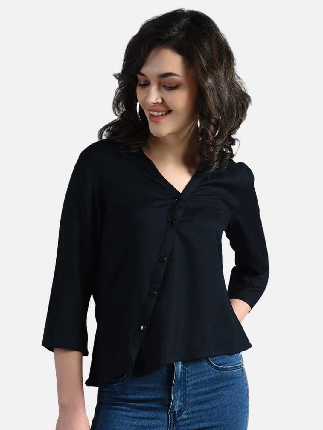 

AARA Black Shirt Style Top
