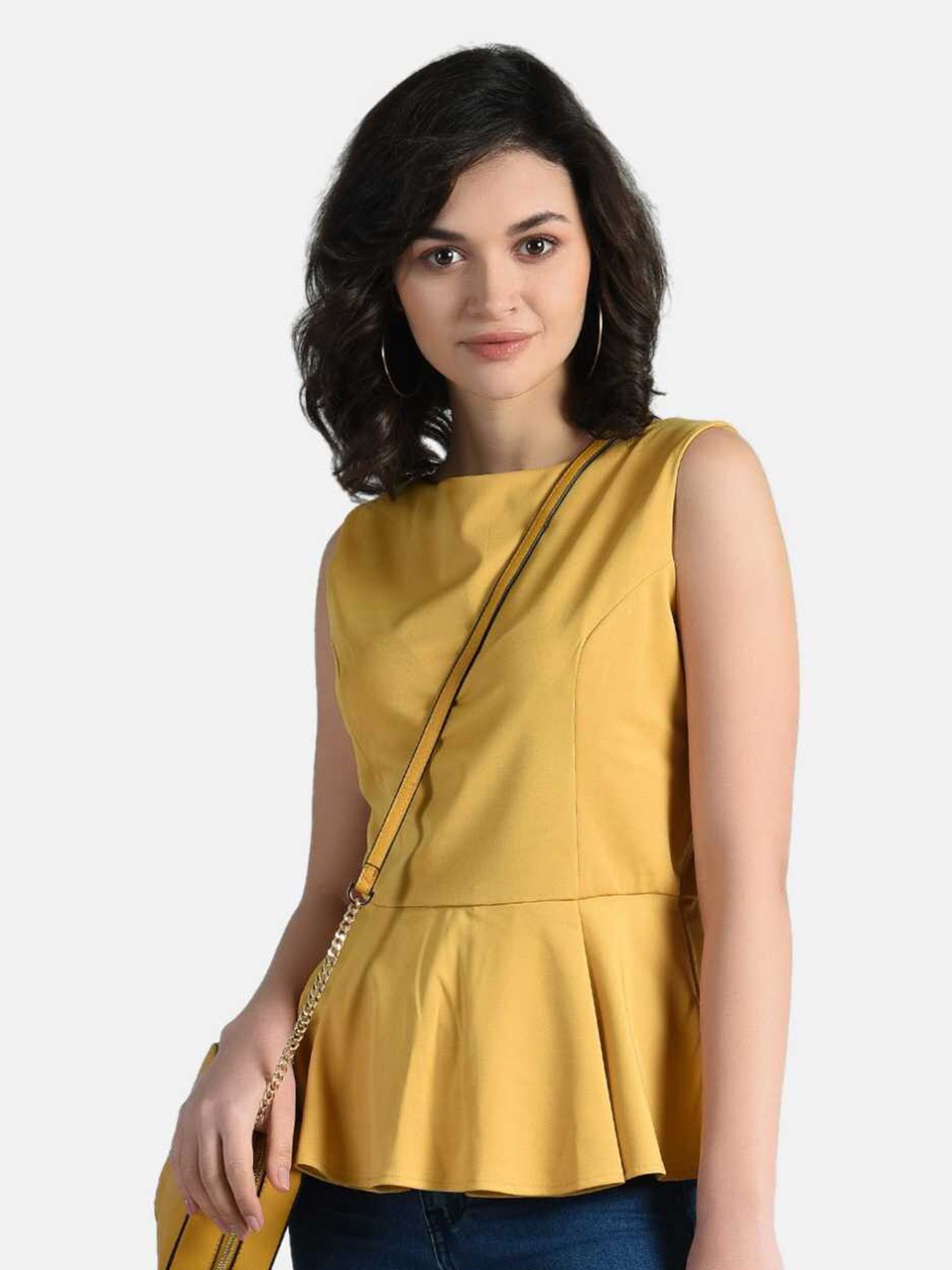 

AARA Yellow Peplum Top