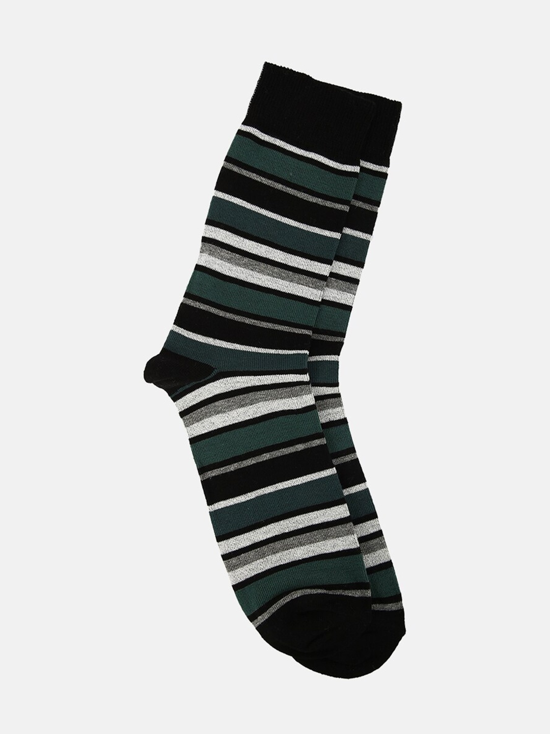 

LINDBERGH Men Black & Grey Striped Calf-Length Socks