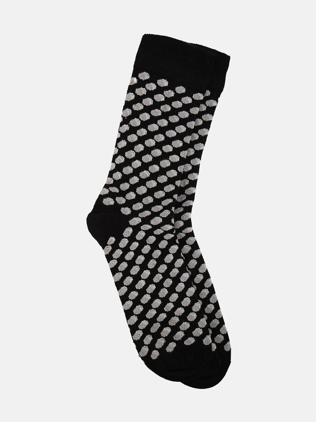 

LINDBERGH Men Black & Grey Patterned Calf-Length Socks