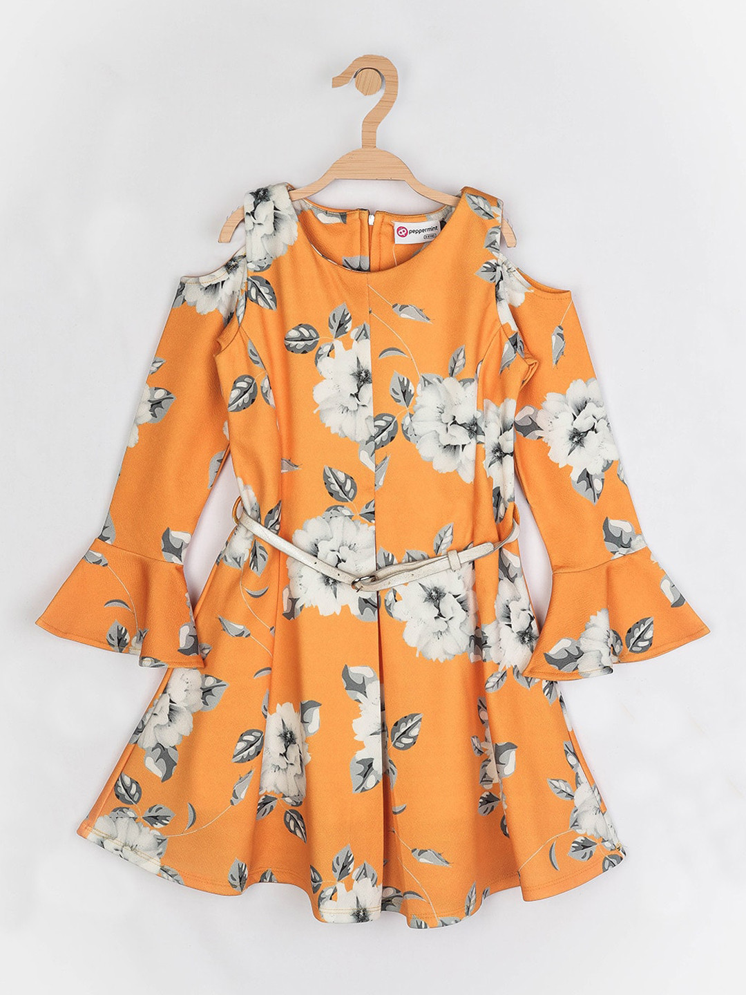 

Peppermint Orange & Grey Floral Dress