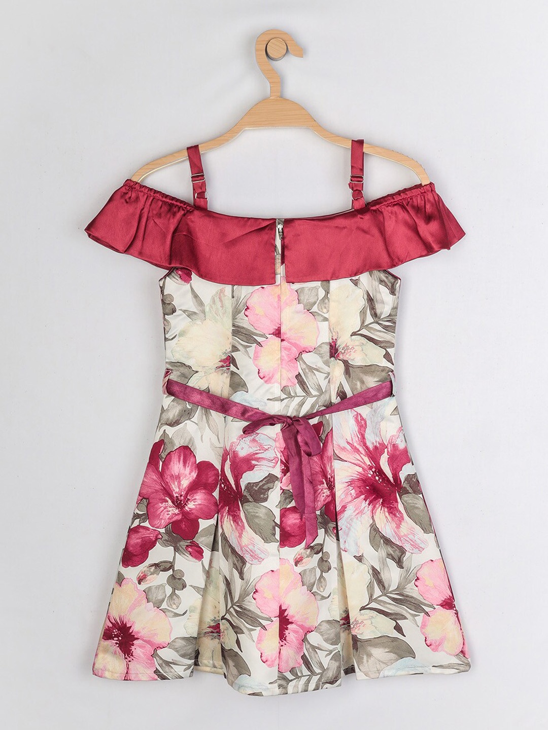 

Peppermint Girls Mauve Floral Satin Dress