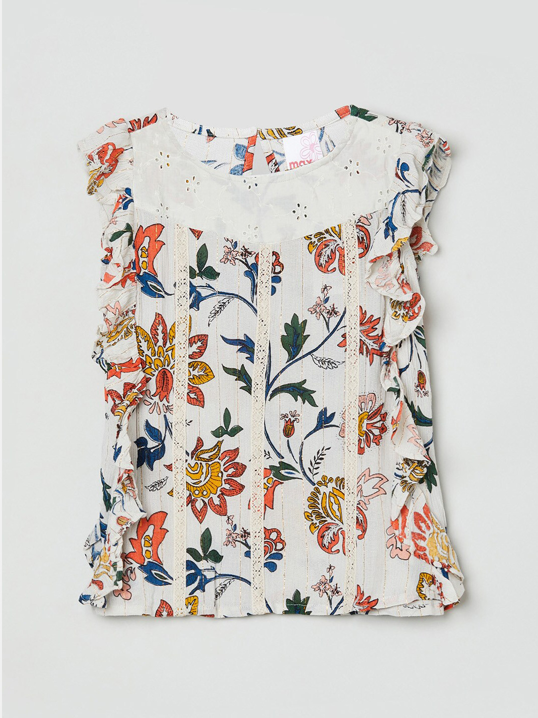 

max Off White Floral A-Line Top