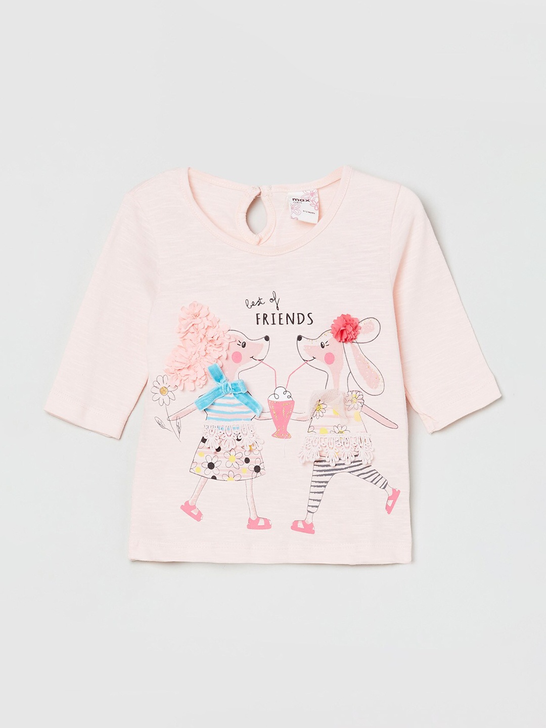 

max Girls Pink Graphic Printed Regular Top