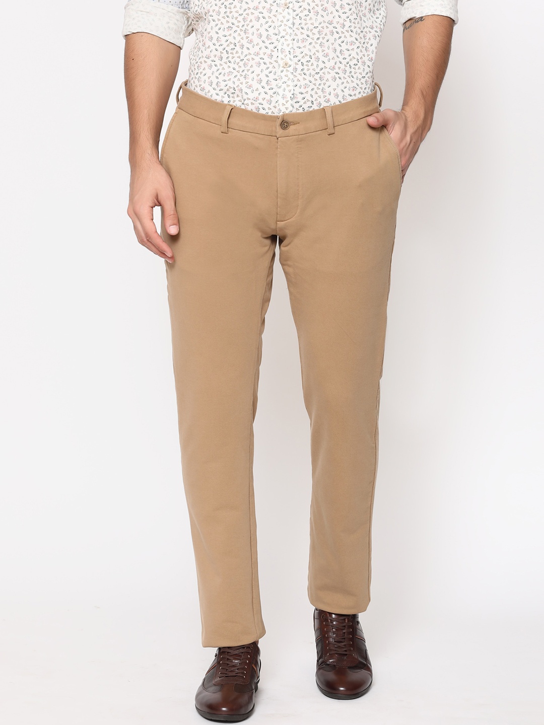 

Blackberrys Men Khaki B-95 Slim Fit Trousers