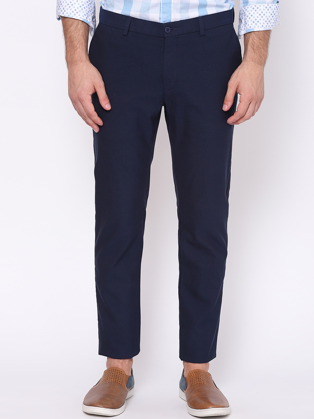 

Blackberrys Men Navy Blue B-95 Slim Fit Trousers