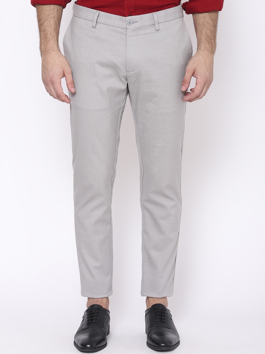 

Blackberrys Men Grey B-95 Slim Fit Trousers