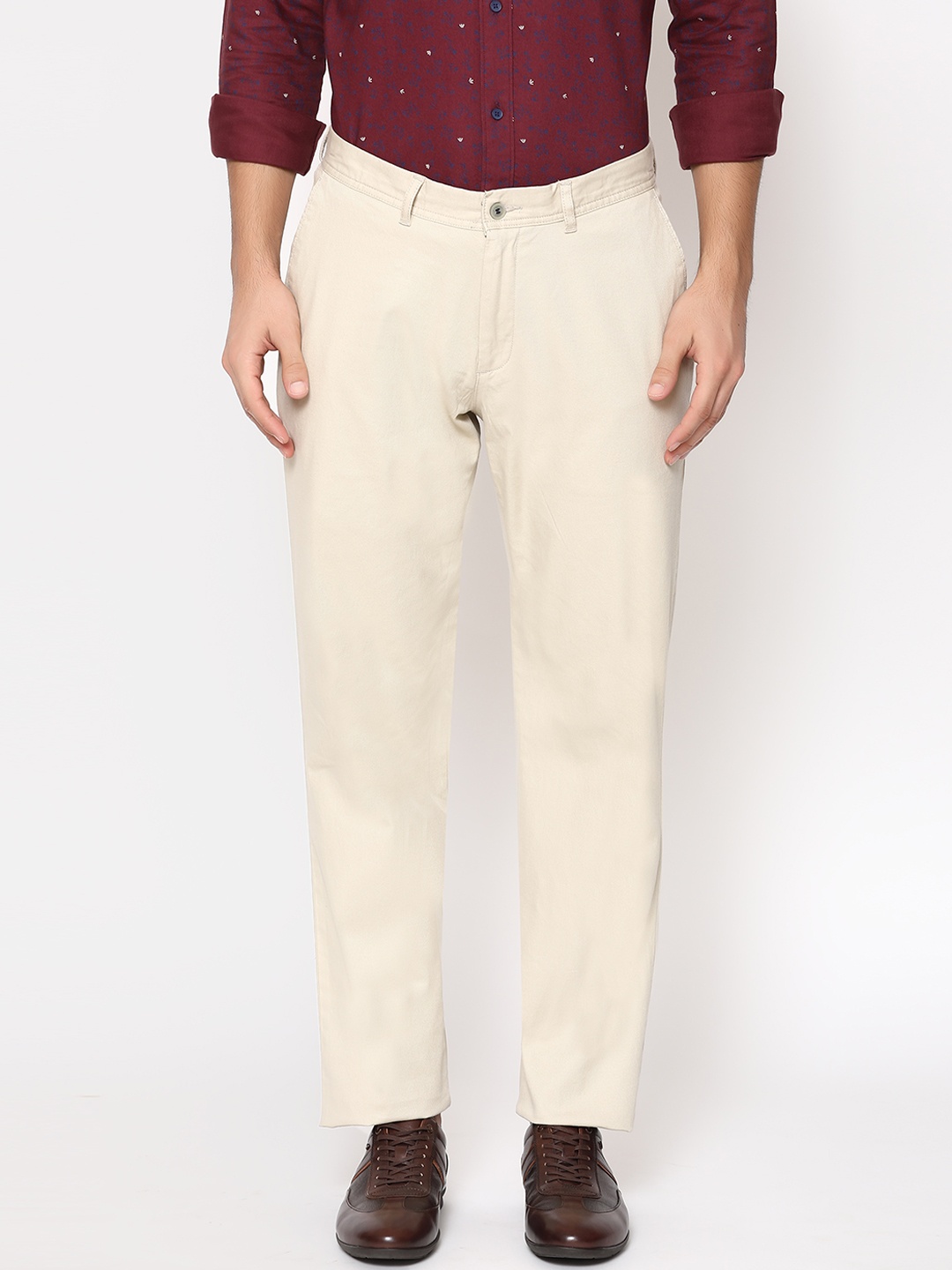 

Blackberrys Men Beige B-90 Regular Fit Trousers