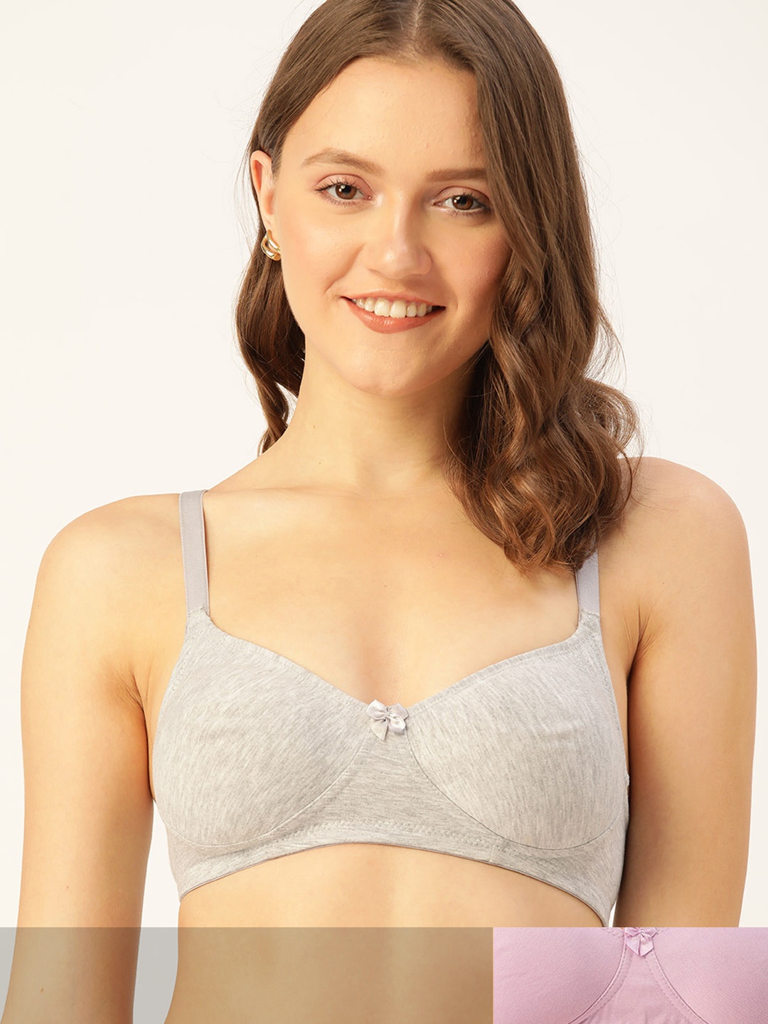 

DressBerry Pack of 2 Solid Everyday Bra, Grey