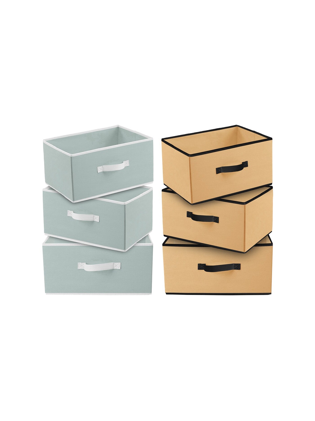 

Kuber Industries Set Of 6 Solid Rectangular Foldable Storage Organizers, Grey