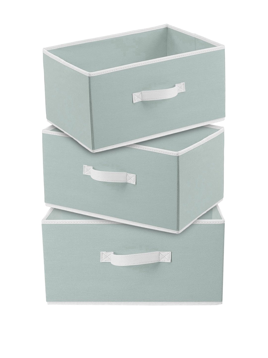 

Kuber Industries Set Of 3 Grey & White Solid Rectangular Foldable Storage Organizers