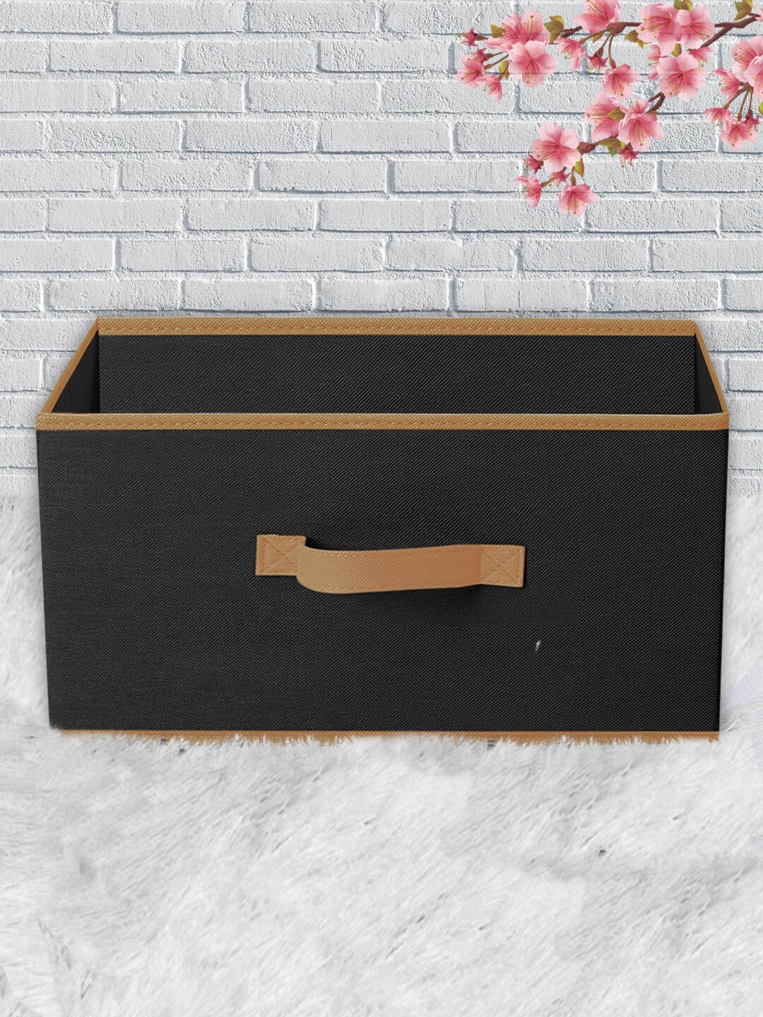 

Kuber Industries Black & Brown Solid Foldable Multi-Purpose Storage Box