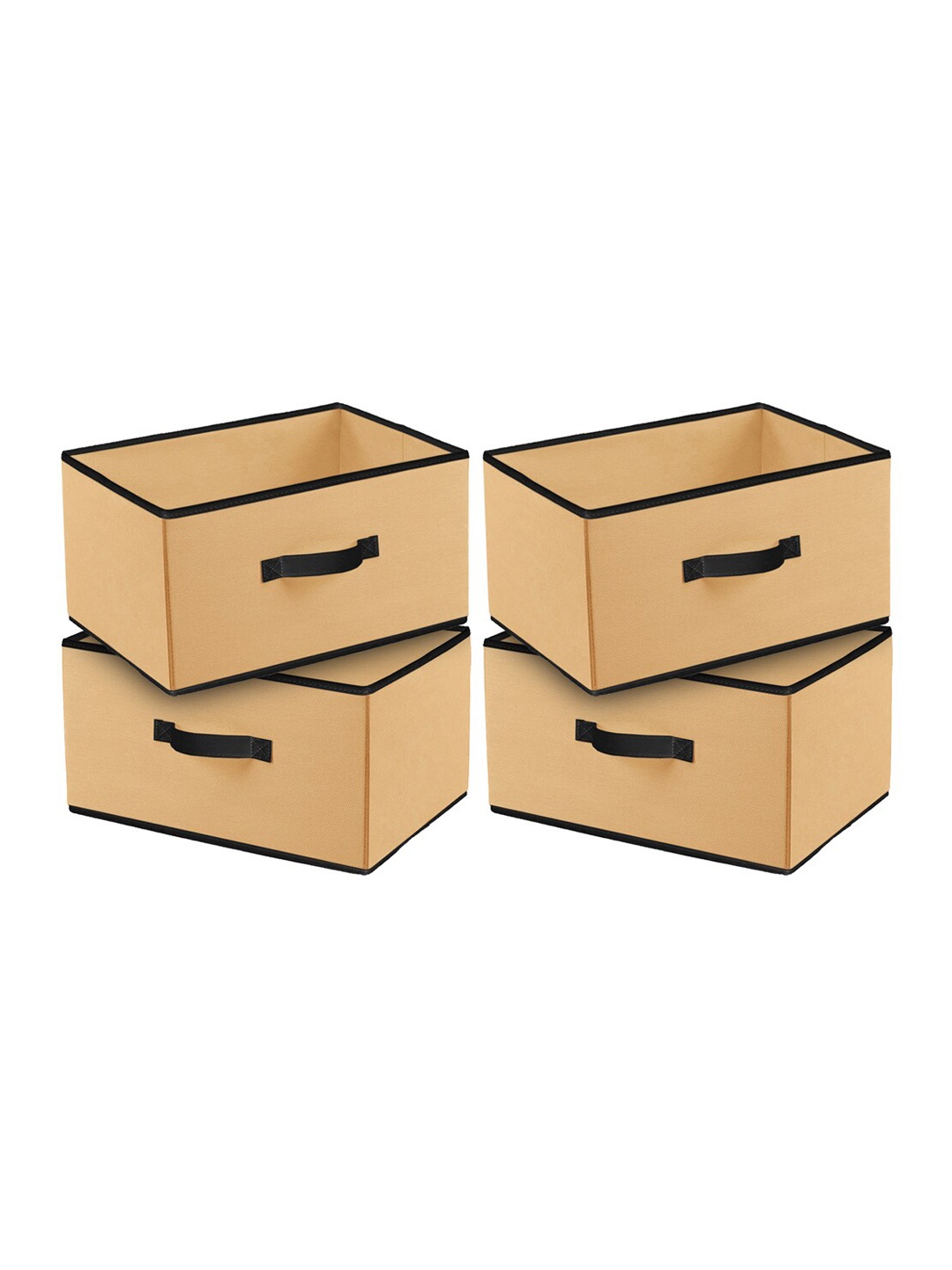 

Kuber Industries Set Of 4 Brown Solid Foldable Multi-Purpose Storage Boxes