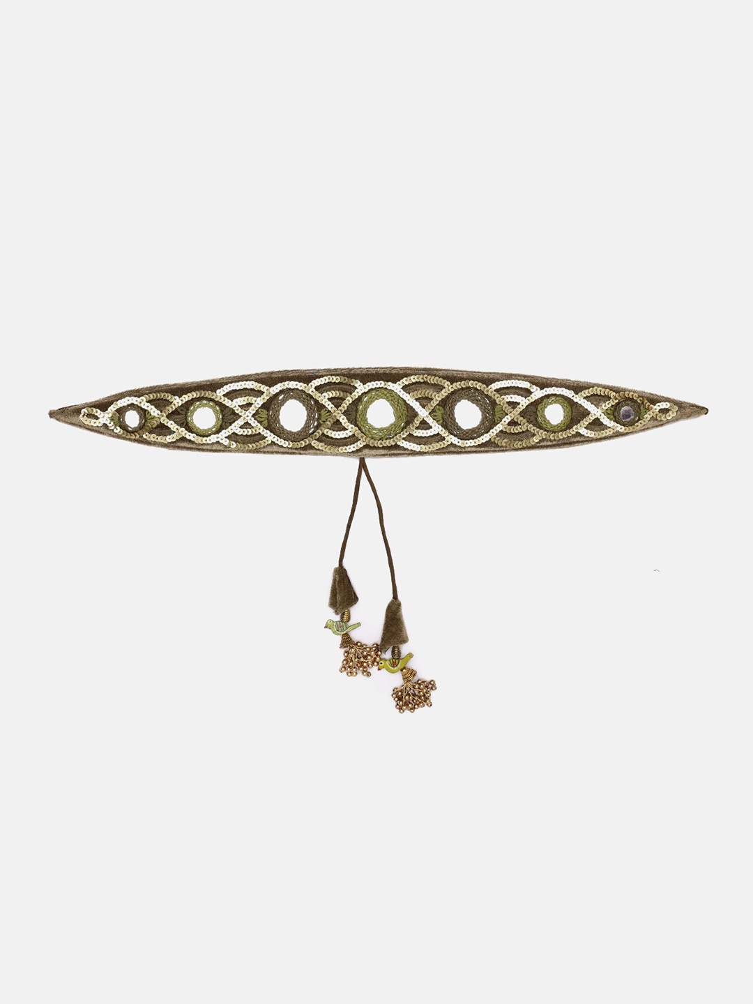 

panchhi Olive Mirror, sequence Work HandMade Ethnic WaistBelt and Kamarbandh With Tassels