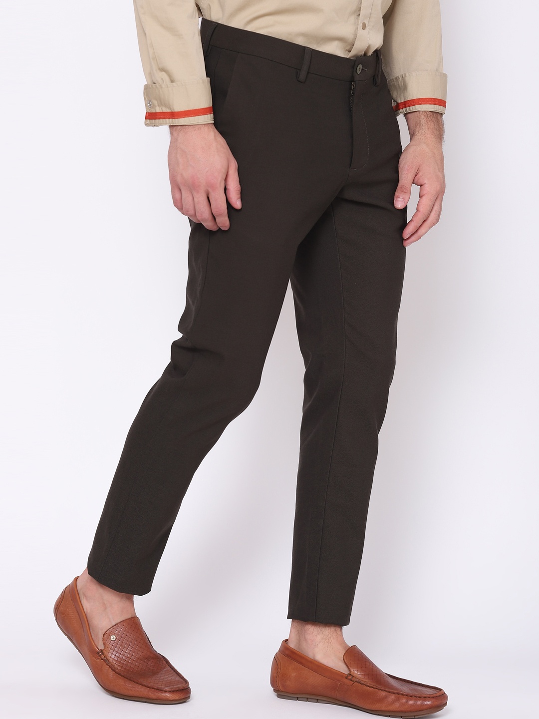 

Blackberrys Men Brown B-95 Slim Fit Regular Trousers
