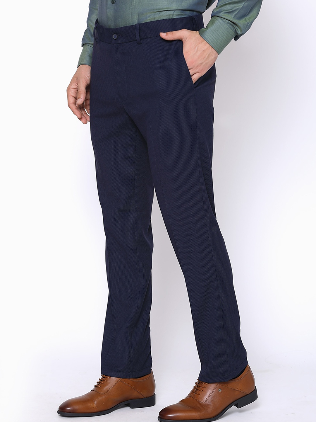 

Blackberrys Men Blue Slim Fit Formal Trousers